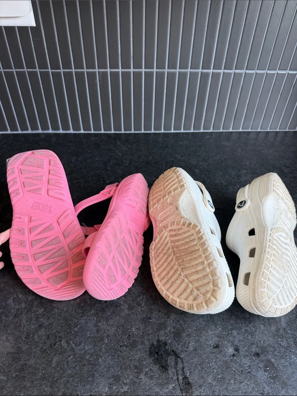 Kids Pink Sandals and White Clog Pack - Comfortable Everyday Shoes
